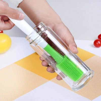 Cleaning Brush Silicone, Silica Gel Brush Scrubber with Long Handle, Cup Mug Glass Baby Bottle Brush Bristle Washing Cleaning Kitchen Brushing Tool Esg12228