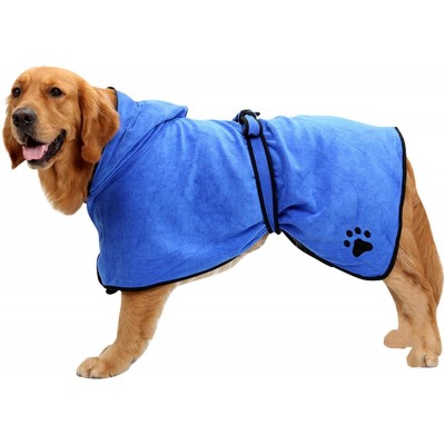 Dog Towel Robe with Hood Belt Microfiber Drying, Dog Bathrobe Soft Super Absorbent for Large, Medium, Small Dogs Esg12480